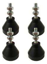 Kit 04 Pçs Amortecedor Pé Nivelador Sapata Borracha M10 Carga 400Kg