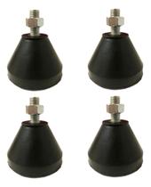 Kit 04 Pçs Amortecedor Pé Nivelador Sapata Borracha M12 Carga 600 Kg