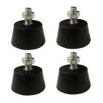 Kit 04 Pçs Amortecedor Pé Nivelador Sapata Borracha M8 Carga 200Kg