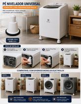 Kit 04 Pé Nivelador Para Lavadora Electrolux
