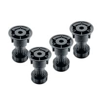 Kit 04 Pé Nivelador Plástico para Móveis 120mm (160Kg) Preto Hafele