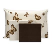 Kit 04 Peças Lençol Cama Solteiro 180 Fios estampado c/ Elástico + Lençol de cima e 02 Fronha