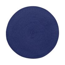 Kit 04 Peças Lugar Americano Redondo Azul Escuro Cozinha 7174