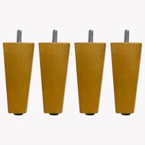 Kit 04 Pés Chanfrado Castanho 10cm com Rosca Metal para Móveis D10 - D'Rossi