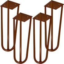 Kit 04 Pés de Ferro Aço Hairpin Legs 25 cm Bronze A01 Sofá Móveis Mesa - Inoviza Kit 04 Pés de Ferro Aço Hairpin Legs 25 cm Bronze A01 Sofá Móveis Mesa - Inoviza