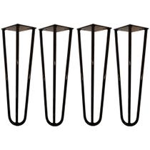 Kit 04 Pés de Ferro Aço Hairpin Legs 30 cm Preto A01 Sofá Móveis Mesa - Inoviza