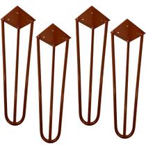 Kit 04 Pés de Ferro Aço Hairpin Legs 45 cm Bronze A01 Sofá Móveis Mesa - Inoviza Kit 04 Pés de Ferro Aço Hairpin Legs 45 cm Bronze A01 Sofá Móveis Mesa - Inoviza