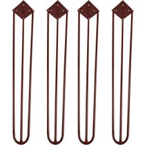 Kit 04 Pés de Ferro Aço Hairpin Legs 60 cm Bronze A01 Sofá Móveis Mesa - Inoviza