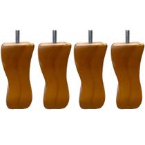 Kit 04 Pés de Madeira Torneados Provençal V01 Luis Xv Mel 13 cm Móveis - Inoviza Kit 04 Pés de Madeira Torneados Provençal V01 Luis Xv Mel 13 cm Móveis - Inoviza