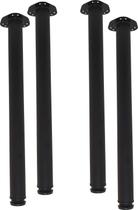 Kit 04 pés de mesa aço preto fosco 71cm + 3cm regulagem