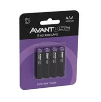 Kit 04 Pilhas Recarregáveis Reccaregável Palito AAA 1000Mah Kit 04 Pilhas Recarregáveis Reccaregável Palito AAA 1000Mah