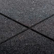 Kit 04 Placas Piso De Borracha Fitness 0,50 x 0,50m 16mm Preto Ultra Impact