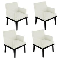 Kit 04 Poltrona Cadeira Decorativa Vitória Pés Madeira Sala de EstarEstar Recepção Escritório Suede Bege - Damaffê Móveis Kit 04 Poltrona Cadeira Decorativa Vitória Pés Madeira Sala de EstarEstar Recepção Escritório Suede Bege - Damaffê Móveis