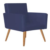 Kit 04 Poltrona Cadeira Nina Decorativa Recepção Sala De Estar material sintético Azul Marinho - KDAcanto Móveis Kit 04 Poltrona Cadeira Nina Decorativa Recepção Sala De Estar material sintético Azul Marinho - KDAcanto Móveis