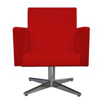 Kit 04 Poltronas Arenzza Base Giratória de Metal Corano Vermelho - KDAcanto Móveis