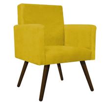 kit 04 Poltronas Arenzza Palito Tabaco Suede Amarelo - KDAcanto Móveis kit 04 Poltronas Arenzza Palito Tabaco Suede Amarelo - KDAcanto Móveis