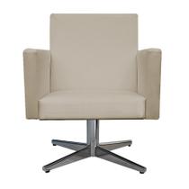 Kit 04 Poltronas Beatriz Base Giratória de Metal Corano Bege - KDAcanto Móveis Kit 04 Poltronas Beatriz Base Giratória de Metal Corano Bege - KDAcanto Móveis
