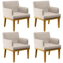 Kit 04 Poltronas Beatriz W01 Linho Cru
