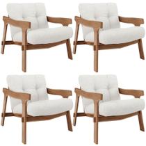 Kit 04 Poltronas Decorativa Fixa Para Sala Living Ikary L02 Canela Prime Bouclê Branco - Lyam Decor Kit 04 Poltronas Decorativa Fixa Para Sala Living Ikary L02 Canela Prime Bouclê Branco - Lyam Decor