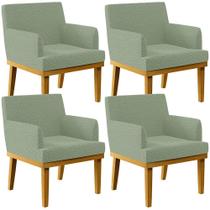 Kit 04 Poltronas Decorativa Para Sala De Estar E Recepção Beatriz W01 Bouclê Oliva - Lyam Decor Kit 04 Poltronas Decorativa Para Sala De Estar E Recepção Beatriz W01 Bouclê Oliva - Lyam Decor
