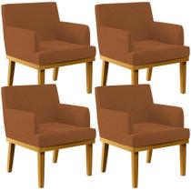 Kit 04 Poltronas Decorativa Para Sala De Estar E Recepção Beatriz W01 Bouclê Terracota - Lyam Decor Kit 04 Poltronas Decorativa Para Sala De Estar E Recepção Beatriz W01 Bouclê Terracota - Lyam Decor