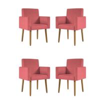 Kit 04 Poltronas Decorativa Recepção Oferta - Balaqui Decor Rosa