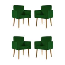 Kit 04 Poltronas Decorativa Recepção Oferta - Cor Verde