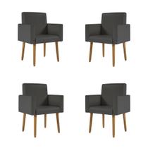 Kit 04 Poltronas Decorativa Recepção Oferta material sintético Balaqui