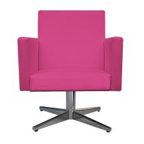 Kit 04 Poltronas Decorativas Arenzza Base Giratória de Metal Corano Pink - KDAcanto Móveis