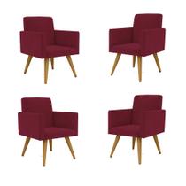 Kit 04 Poltronas Decorativas - Cadeira Escritório Recepção - Balaqui Decor
