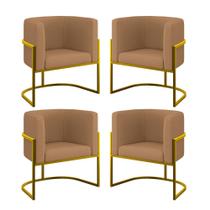Kit 04 Poltronas Lua Sala Decorativa Base Ferro Gold Veludo Kit 04 Poltronas Lua Sala Decorativa Base Ferro Gold Veludo