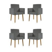 Kit 04 Poltronas Nina Decorativa Para Recepção Balaqui Decor