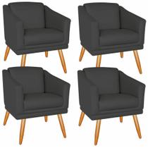 Kit 04 Poltronas San Diego Para Clinica Recepção Sala material sintético