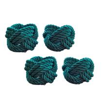 Kit 04 Porta-Guardanapos Cordão de São Francisco Verde Tiffany Arrumadinho