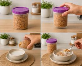 Kit 04 Porta Mantimentos 800ml Plástico Sanremo - Ideal Para Guardar Alimentos Kit 04 Porta Mantimentos 800ml Plástico Sanremo - Ideal Para Guardar Alimentos