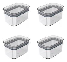 Kit 04 Pote Organizador Hermetico Block Retangular - 0,65l Kit 04 Pote Organizador Hermetico Block Retangular - 0,65l