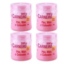 Kit 04 Potes de Creme Hidratante Corporal Sebo de Carneiro Original da Rhenuks Para Pés Mãos e Cotovelos Original