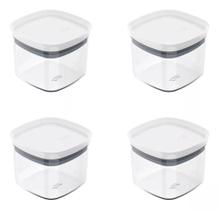 Kit 04 Potes Organizador Hermético Block 450ml Mantimento Kit 04 Potes Organizador Hermético Block 450ml Mantimento