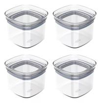 Kit 04 Potes Organizador Hermético Block 450Ml Mantimento Kit 04 Potes Organizador Hermético Block 450Ml Mantimento