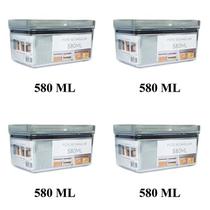 kit 04 Potes Para Mantimentos Herméticos Retangular Empilhável 580ml Código 1167 Paramount Plásticos kit 04 Potes Para Mantimentos Herméticos Retangular Empilhável 580ml Código 1167 Paramount Plásticos