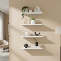 Kit 04 Prateleiras 30cm MDF Nichos Sala Quarto Cozinha Banheiro Decoração