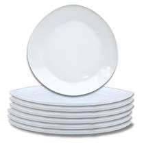 Kit 04 Pratos Rasos Triangular de Melamina Premium 21,6cm Leve Resistente - Bestfer