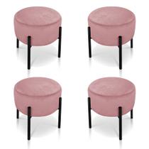 Kit 04 Puffs Iron Suede Rosê Base Palito