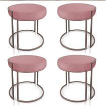 Kit 04 Puffs Love Suede Base Industrial Cobre Rose
