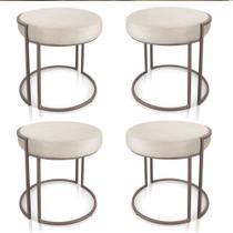 Kit 04 Puffs Love Suede Bege Base Industrial Cobre