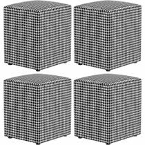 Kit 04 Puffs Quadrado Decorativo L02 Pied Poule - Lyam Decor