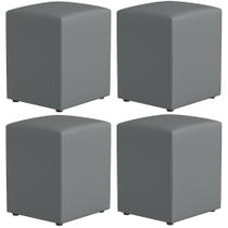 Kit 04 Puffs Quadrado L02 Decorativo Corano Cinza - Lyam Decor Kit 04 Puffs Quadrado L02 Decorativo Corano Cinza - Lyam Decor