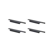 Kit 04 Puxadores Atenas 200mm Preto Fosco 4433 Torralba