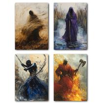 Kit 04 quadros decorativos Obaluaê, Nanã, Ogum e Xangô / Umbanda e Candomblé / Orixás Kit 04 quadros decorativos Obaluaê, Nanã, Ogum e Xangô / Umbanda e Candomblé / Orixás