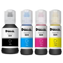 Kit 04 refil de tintas T504 Compatível para Epson Ecotank L4150, L4160, L4260, L6161, L6171